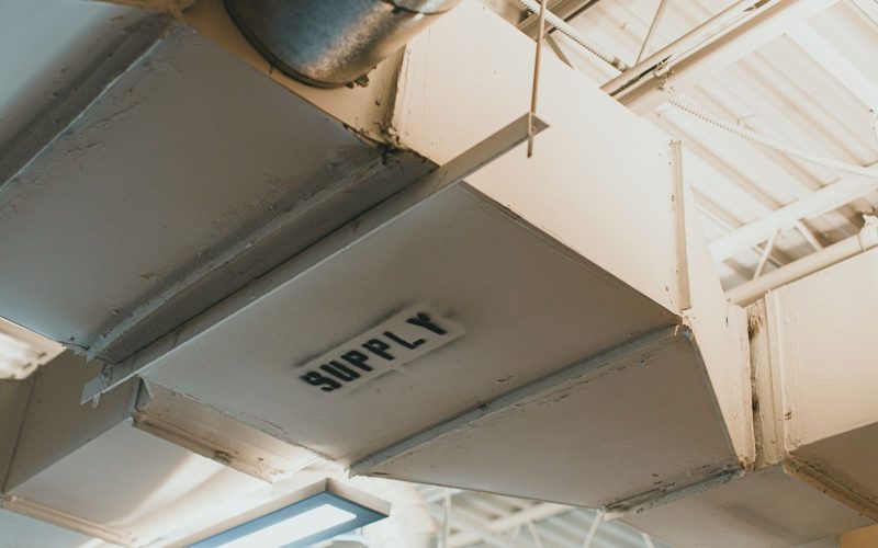 Supply air duct in a ceiling